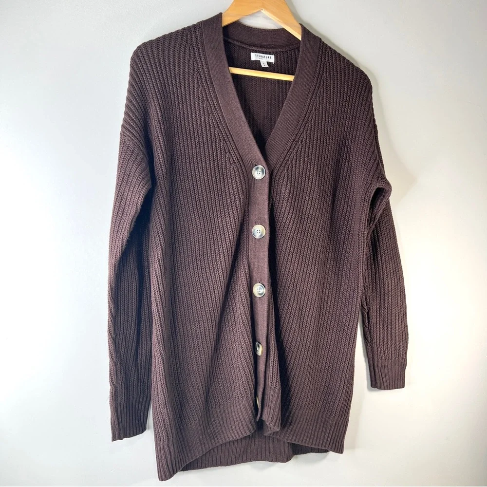 Reitmans Cardigan Brown Chunky Ribbed Knit Oversized Size Small Cottagecore - Picture 4 of 9